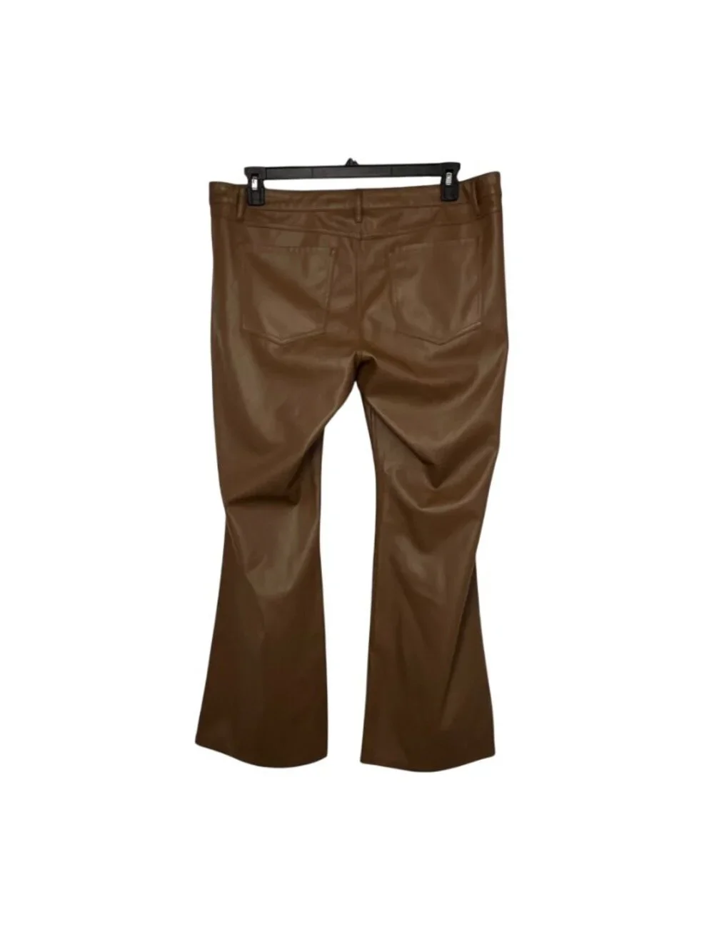 Wild Fable Faux Leather Flare Pants Womens 16 Brown Low Rise Leather Used - Picture 13 of 13
